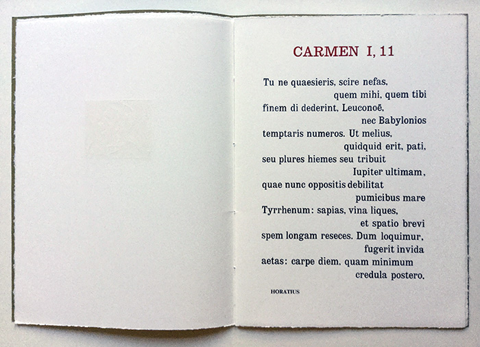 Quintus Horatius Flaccus, Carmen

