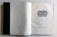 Montaigne, Vanitas vanitatum, et omnia vanitas, een kunstenaarsboek van Ronald Ergo met tekst van Montaigne